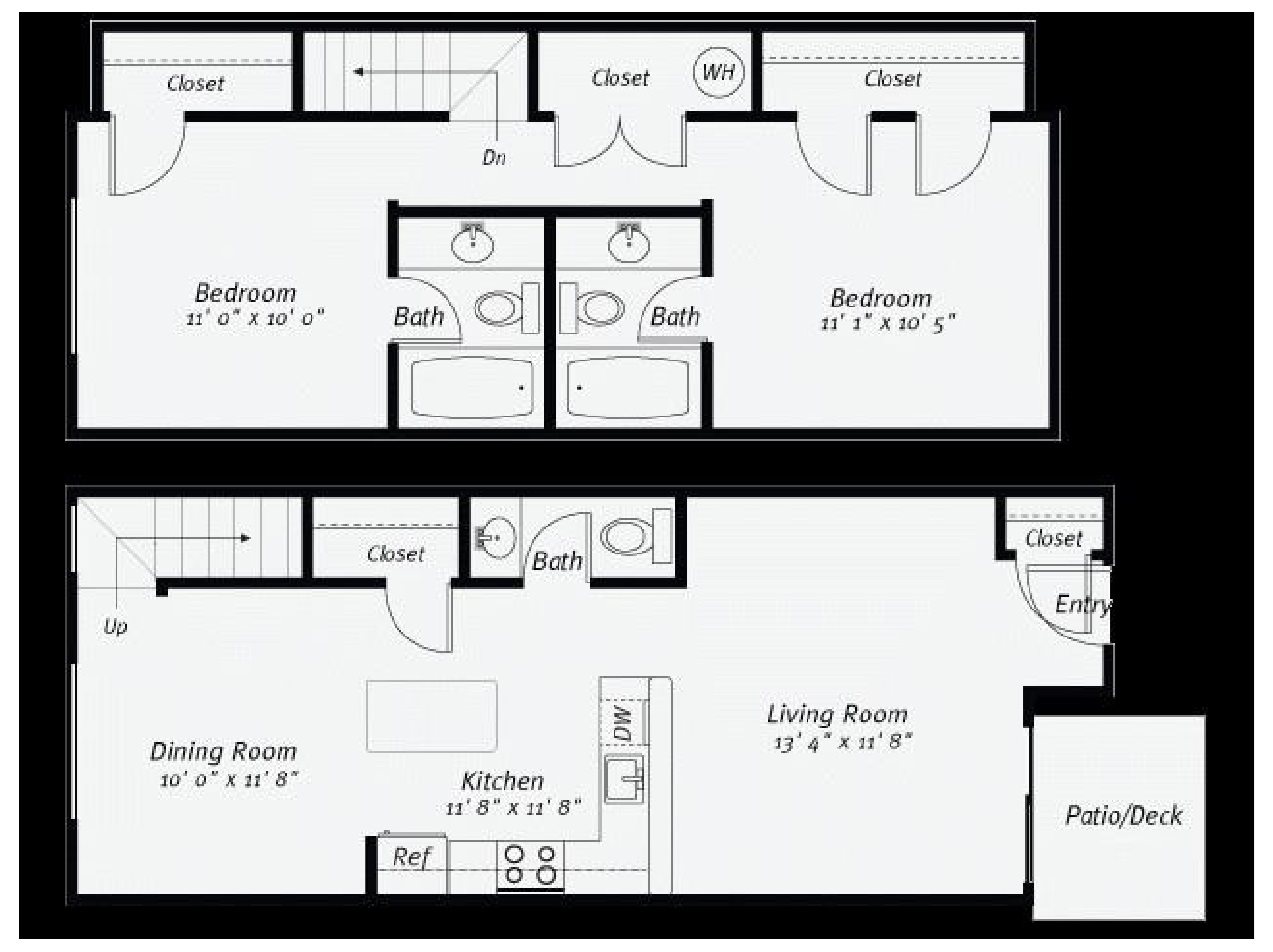Salix Juanita Village_Kirkland WA_Floor Plan_Two Bedroom Townhouse C Salix Juanita Village_Kirkland WA_Floor Plan_Two Bedroom Townhouse C
